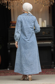 Modest Blue Denim Dress 19101M - 4