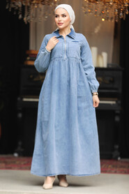 Modest Blue Denim Dress 19105M - 3