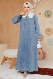 Modest Blue Denim Dress 19120M - 2