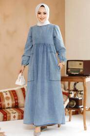 Modest Blue Denim Dress 19122M 