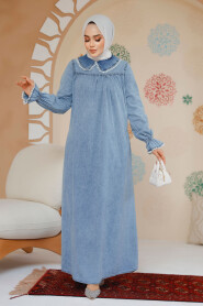 Modest Blue Denim Dress 19123M - 2