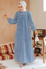 Modest Blue Denim Dress 19124M 