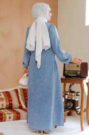 Modest Blue Denim Dress 19124M - 4