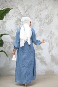 Modest Blue Denim Dress 19141M - 3