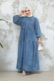 Modest Blue Denim Dress 19143M 