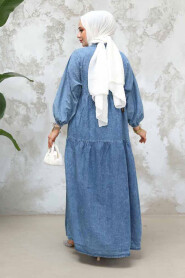 Modest Blue Denim Dress 19143M - 5