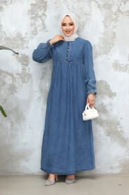 Modest Blue Denim Dress 19144M - 2