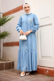 Modest Blue Denim Dress 19147M - 2