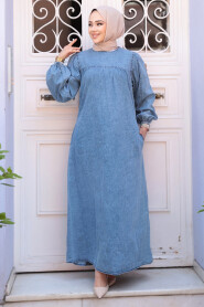 Modest Blue Denim Dress 19148M - 2