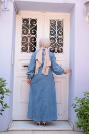 Modest Blue Denim Dress 19148M - 4