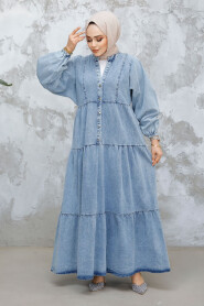 Modest Blue Denim Dress 23691M - 2