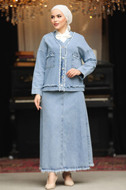 Modest Blue Denim Dual Suit 19012M - 2