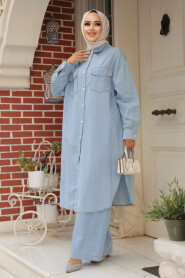 Modest Blue Denim Dual Suit 19021M - 1