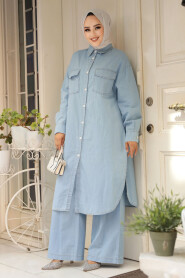 Modest Blue Denim Dual Suit 19021M - 2