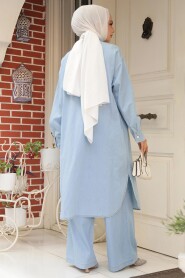 Modest Blue Denim Dual Suit 19021M - 4