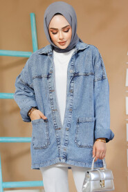 Modest Blue Denim Jacket 20489M - 3