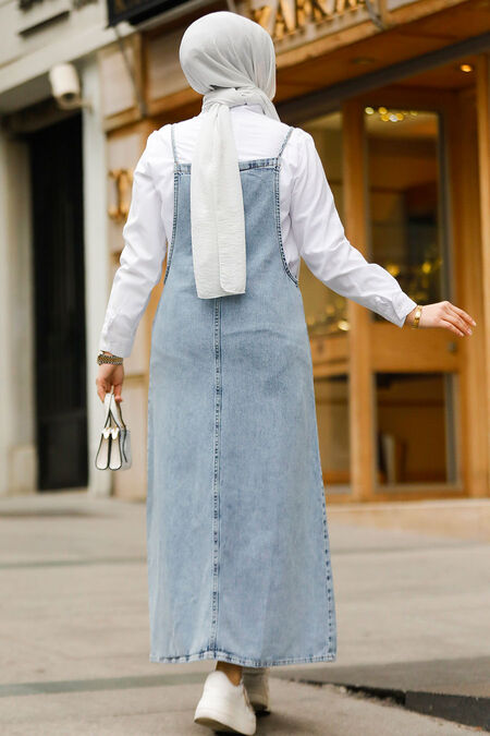 Modest Blue Denim Long Dress 19014M - Neva-style.com