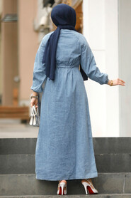 Modest Blue Denim Long Dress 19106M - 3