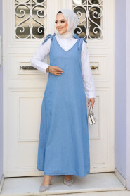 Modest Blue Denim Salopet Dress 19019M - 1