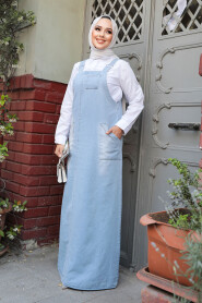 Modest Blue Denim Salopet Dress 19020M - 2