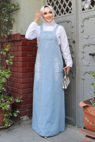 Modest Blue Denim Salopet Dress 19020M - 1