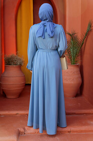 Modest Blue Dress For Plus Size 23101M - 4