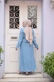 Modest Blue Dual Suit Dress 44651M - 4