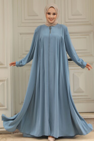 Modest Blue Dubai Abaya 520180M - 1