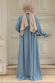 Modest Blue Dubai Abaya 520180M - 2