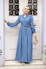 Modest Blue Eid Dress 23929M - 2