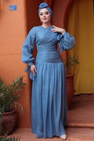 Modest Blue Evening Dress 53631M - 2