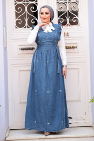 Modest Blue Gilet Denim Dress 19149M - 2
