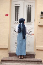 Modest Blue Gilet Denim Dress 7182M - 4