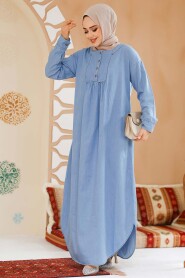 Modest Blue Maxi Denim Dress 19121M 