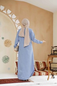 Modest Blue Maxi Denim Dress 19121M - 3