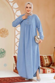 Modest Blue Maxi Denim Dress 19121M - 2