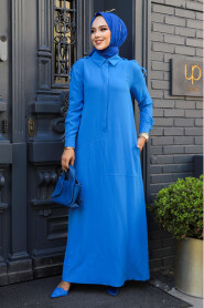 Modest Blue Maxi Dress 12501M - 2