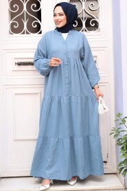 Modest Blue Maxi Dress 19043M - 2