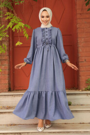 Modest Blue Maxi Dress 6731M - 2