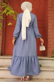 Modest Blue Maxi Dress 6731M - 3