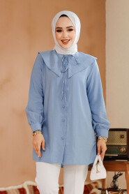 Modest Blue Shirt Top 70951M - 2