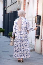 Modest Blue Skirted Dual Suit 13027M - 3