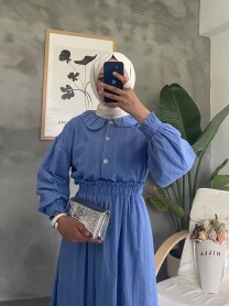 Modest Blue Skirted Dual Suit 30004M - 2