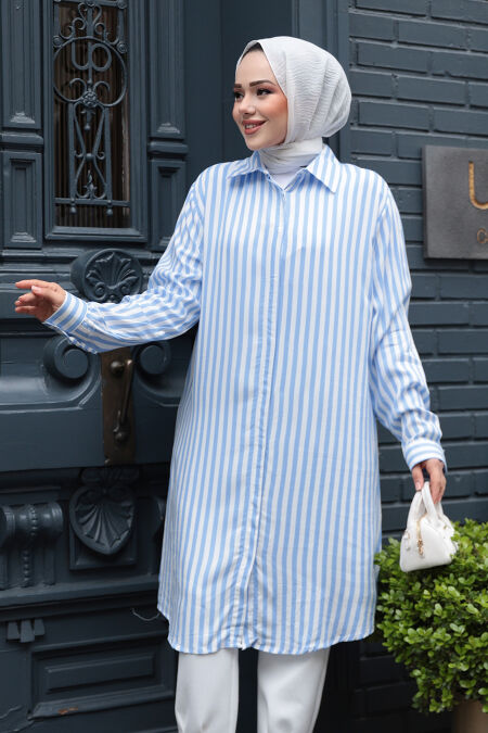 Modest Blue Tunic 11740M - NEVA STYLE