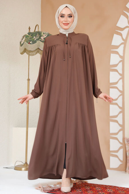 Modest Brown Abaya 45290KH - NEVA STYLE