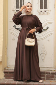 Modest Brown Abaya Dress 330104KH - 1