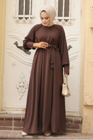 Modest Brown Abaya Dress 330104KH - 2