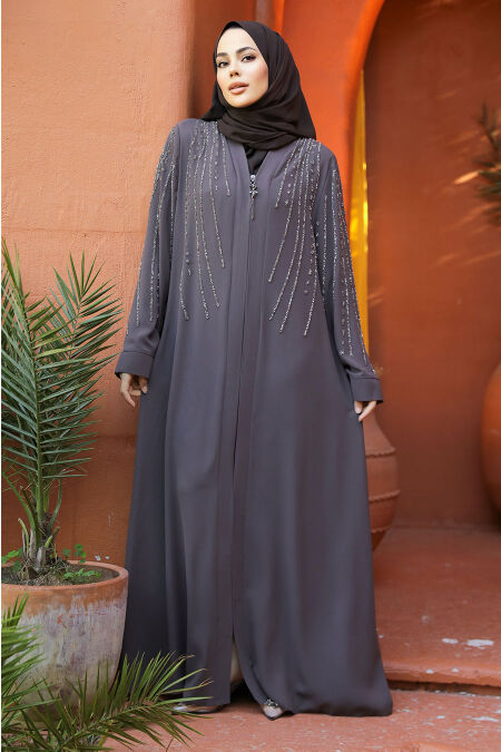 Modest Brown Abaya For Women 29111KH - NEVA STYLE