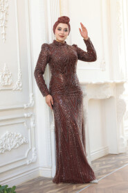 Modest Brown Bridal Dress 51532KH - 3