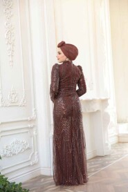 Modest Brown Bridal Dress 51532KH - 5
